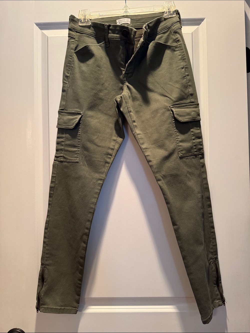Market & Spruce Olive Utility Skinny Cargo Pants